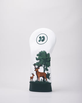 Driver head covers with deer and forest design